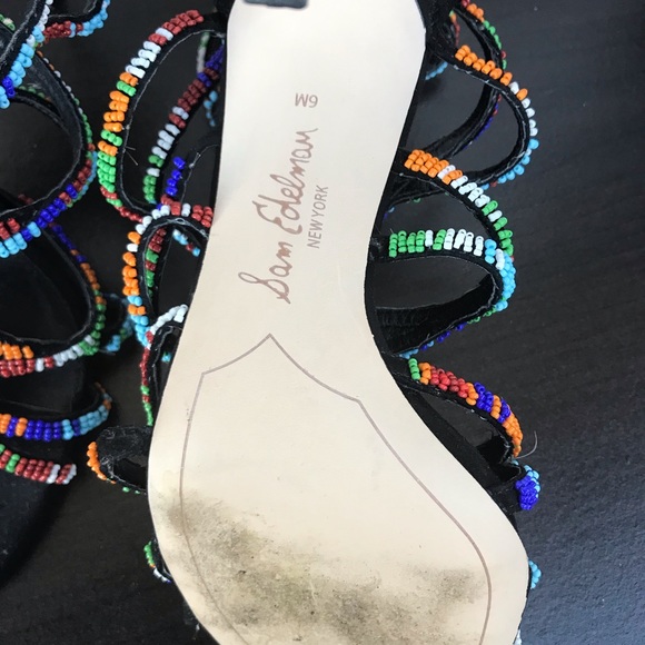 Used Sam Edelman black colorful heels - Picture 6 of 6